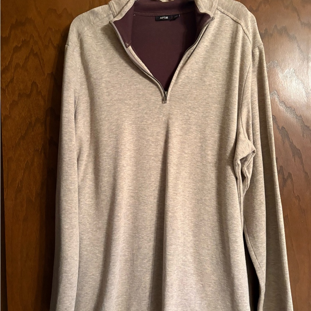 Apt. 9 Men's Beige Zip-Up Shirt